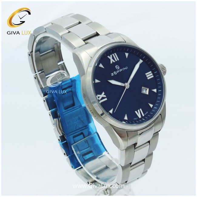 ساعت مردانه زوپینی بند استیل صفحه سرمه ای