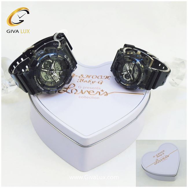 ست ساعت زنانه و مردانه جی شاک با جعبه فابریک قلبی 