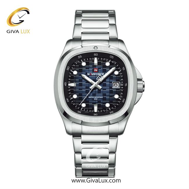 ساعت مچی اورجینال مردانه ناوی فورس|Naviforce|نوی فورس|نیوی فورس نقره ای | نقره ای| آبی| کد رفرنس NF9240 S/BE/S