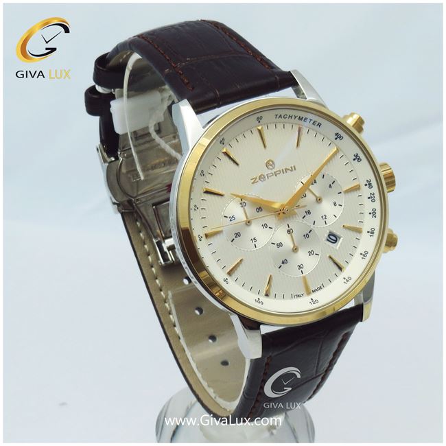 ساعت مردانه سه موتوره فول تایم زوپینی بند چرمی