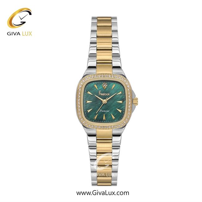 ساعت مچی اورجینال زنانه فریلوک Freelook طلایی | نقره ای-طلایی| سبز یشمی تیره| کد رفرنس FL.4.10013.5