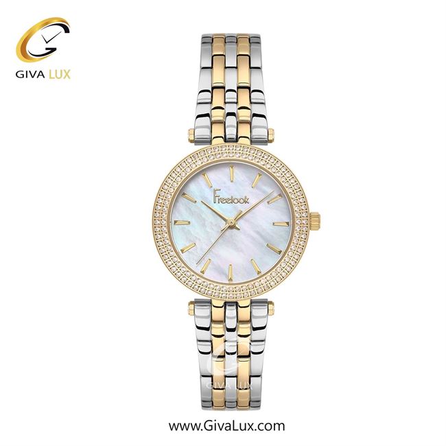 ساعت مچی اورجینال زنانه فریلوک Freelook طلایی | طلایی-نقره ای| سفید صدفی| کد رفرنس FL.4.10016-4