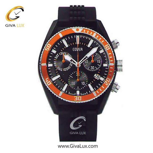 ساعت مچی اورجینال مردانه کاور سه موتوره کرنوگراف نارنجی | مشکی| مشکی| کد رفرنس CO40.05