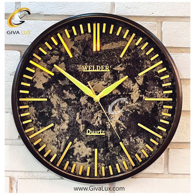 ساعت دیواری اورجینال ولدر PVC قهوه ای| کد رفرنس 400