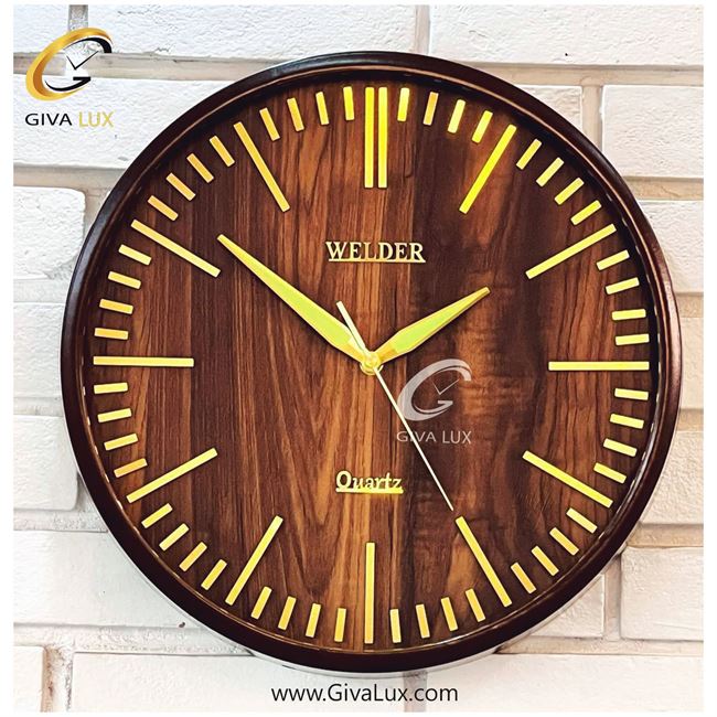 ساعت دیواری اورجینال ولدر PVC قهوه ای| کد رفرنس 400