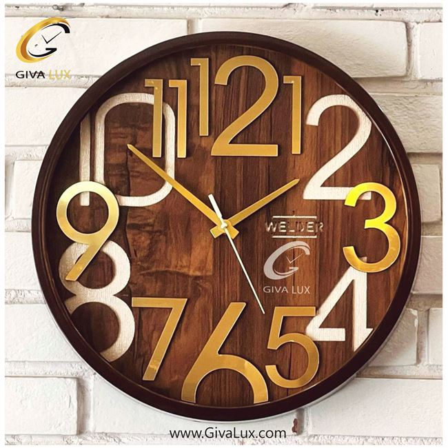 ساعت دیواری اورجینال ولدر PVC قهوه ای| کد رفرنس 401
