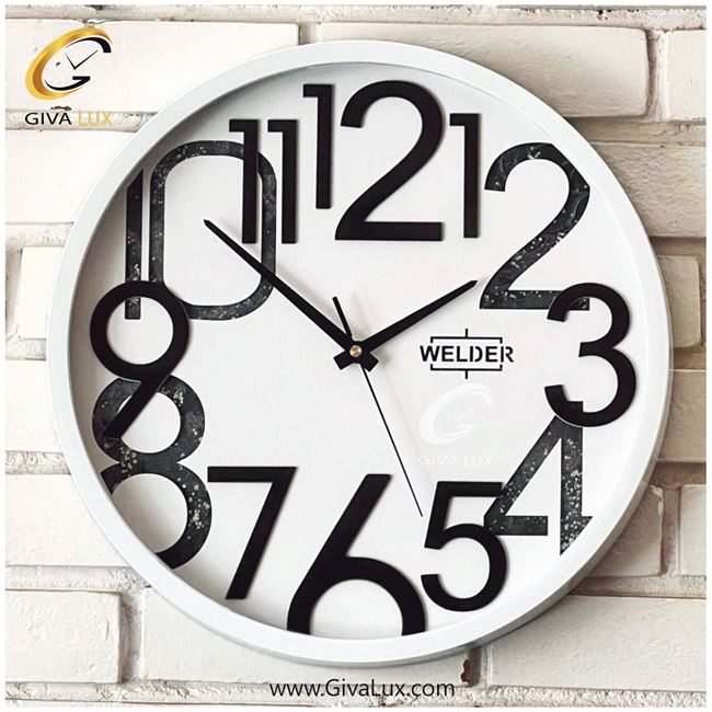 ساعت دیواری اورجینال ولدر PVC سفید| کد رفرنس 401