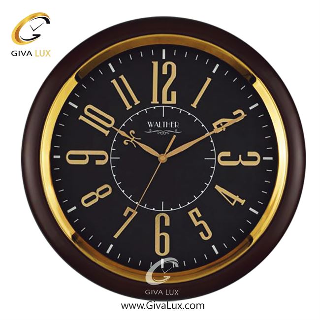 ساعت دیواری اورجینال والتر چوب قهوه ای| کد رفرنس 4016BR