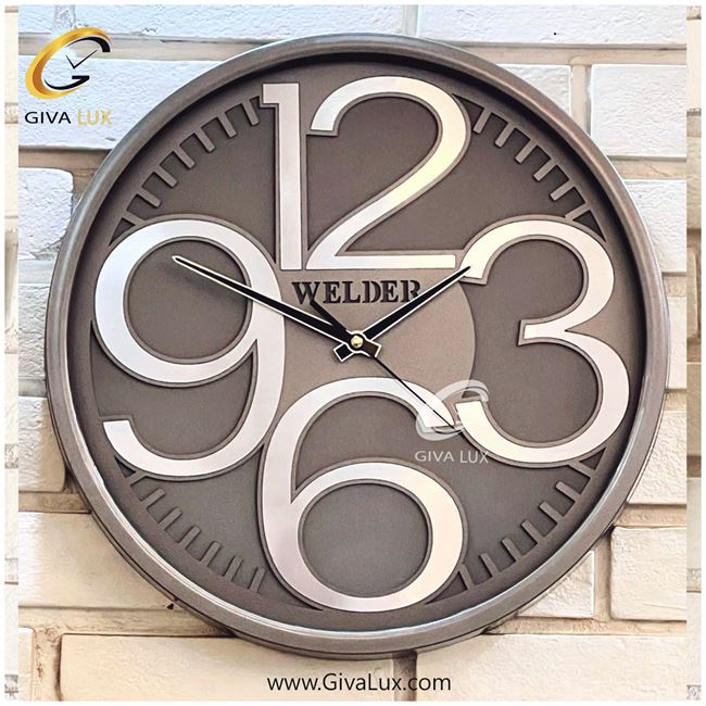 ساعت دیواری اورجینال ولدر PVC طوسی| کد رفرنس 402