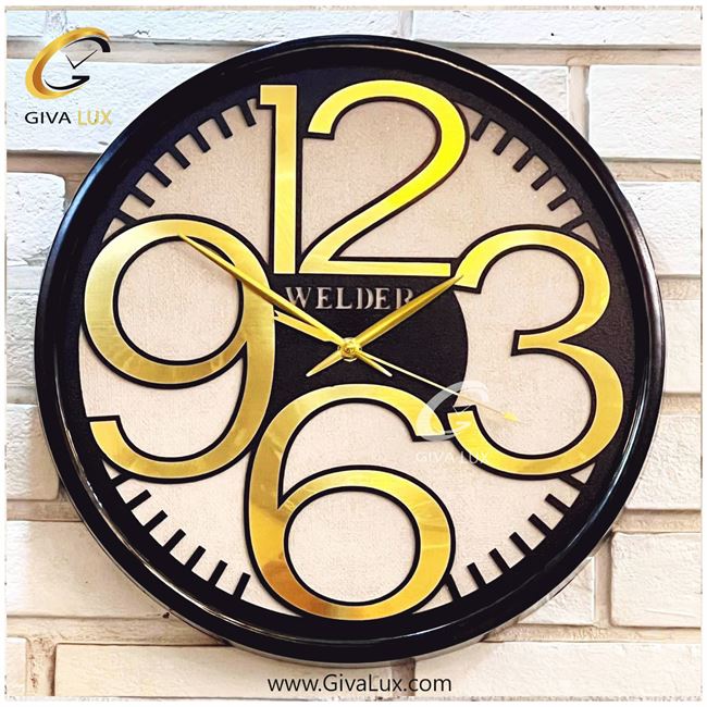 ساعت دیواری اورجینال ولدر PVC مشکی| کد رفرنس 402