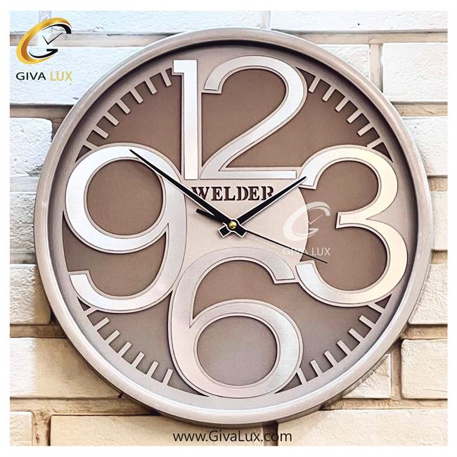 ساعت دیواری اورجینال ولدر PVC طوسی| کد رفرنس 402