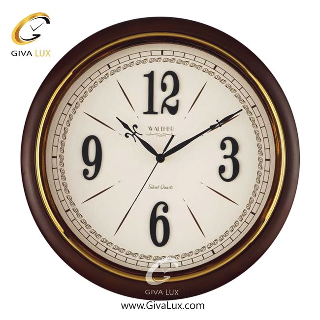 ساعت دیواری اورجینال والتر چوب قهوه ای| کد رفرنس 4020BR