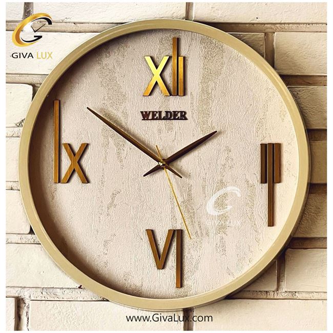 ساعت دیواری اورجینال ولدر PVC کرم| کد رفرنس 403