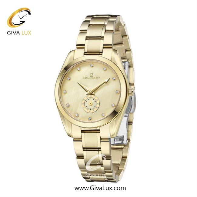 ساعت مچی اورجینال زنانه کلبرت COLBERT دو موتوره زیر ثانیه طلایی | طلایی| طلایی| کد رفرنس 0308L