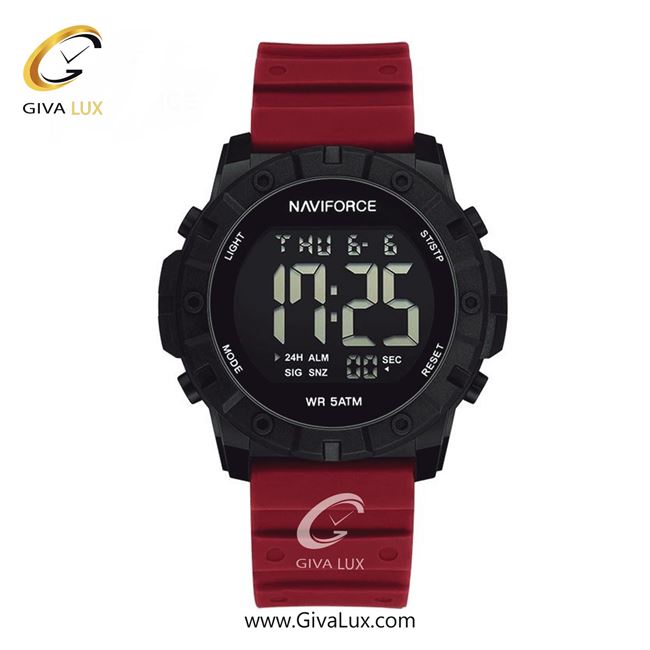 ساعت مچی اورجینال یونیسکس ناوی فورس|Naviforce|نوی فورس|نیوی فورس مشکی | قرمز| مشکی| کد رفرنس NF7110 B/B/R