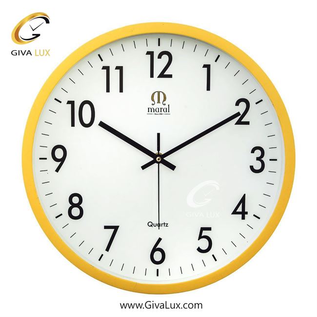 ساعت دیواری اورجینال مارال PVC زرد| کد رفرنس 42