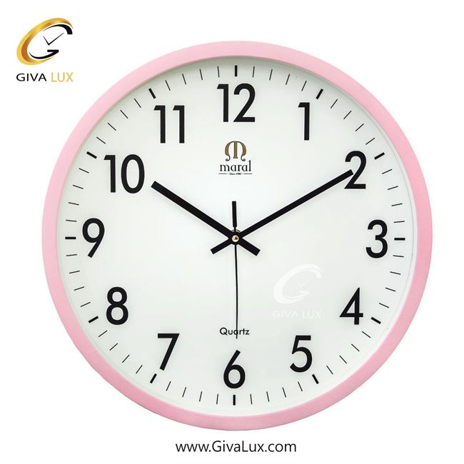 ساعت دیواری اورجینال مارال PVC صورتی| کد رفرنس 42
