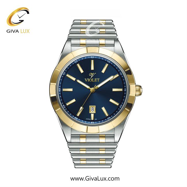 ساعت مچی اورجینال مردانه ویولت VIOLET نقره ای-طلایی | طلایی-نقره ای| آبی| کد رفرنس 0612/2