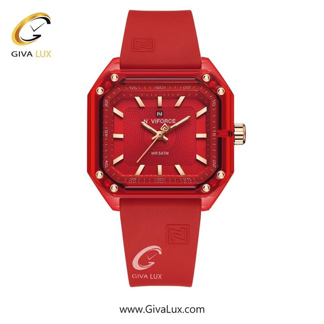 ساعت مچی اورجینال زنانه ناوی فورس|Naviforce|نوی فورس|نیوی فورس قرمز | قرمز| قرمز| کد رفرنس NF7106 R/R/R