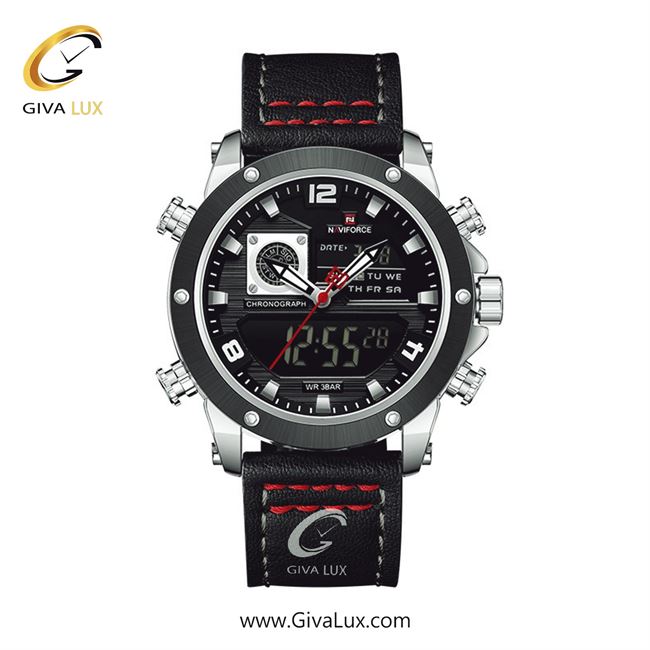 ساعت مچی اورجینال مردانه ناوی فورس|Naviforce|نوی فورس|نیوی فورس دو زمانه مشکی-نقره ای | مشکی| مشکی-نقره ای| کد رفرنس NF9236 S/W/B