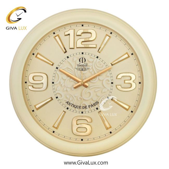 ساعت دیواری اورجینال مارال PVC کرم| کد رفرنس 43