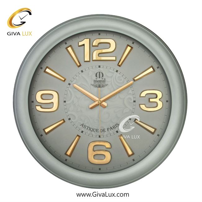 ساعت دیواری اورجینال مارال PVC طوسی| کد رفرنس 43