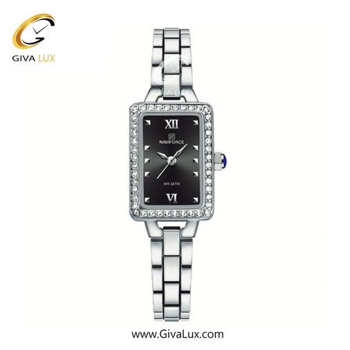 ساعت مچی اورجینال زنانه ناوی فورس|Naviforce|نوی فورس|نیوی فورس نقره ای | نقره ای| نقره ای-مشکی| کد رفرنس NF5043 S/B