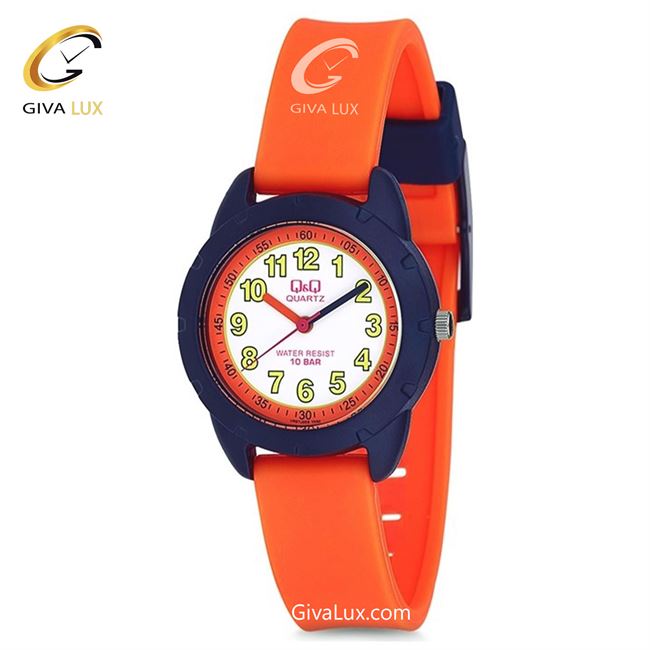 ساعت مچی اورجینال کیو اند کیو بچه گانه مشکی | نارنجی | سفید | کد رفرنس VR97J005Y