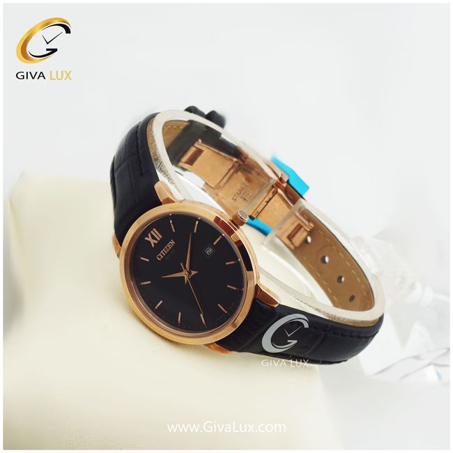 ساعت زنانه سیتی زن بندچرمی تقویم دار