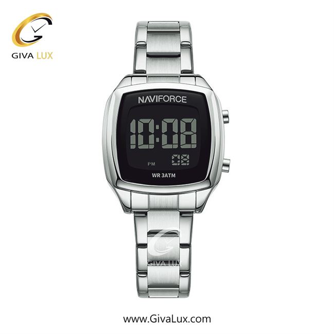 ساعت مچی اورجینال زنانه ناوی فورس|Naviforce|نوی فورس|نیوی فورس نقره ای | نقره ای| مشکی| کد رفرنس NF5047 S/S