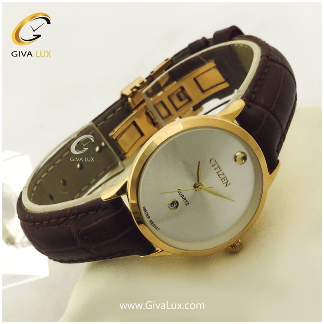 ساعت زنانه بندچرمی قهوه ای سیتی زن 