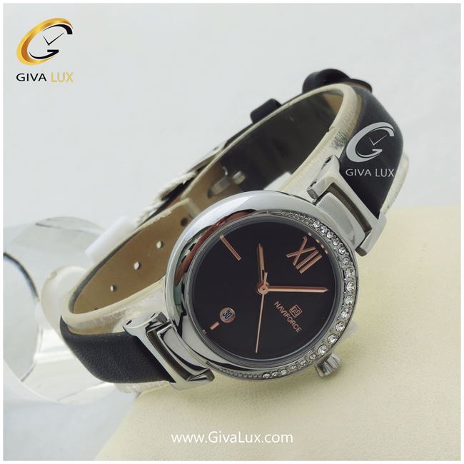 ساعت مچی اورجینال زنانه ناوی فورس|Naviforce|نوی فورس|نیوی فورس نقره ای | مشکی| مشکی| کد رفرنس NF5007