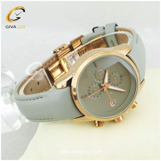 ساعت مچی زنانه طرح سه موتوره رومانسون بندچرمی طوسی