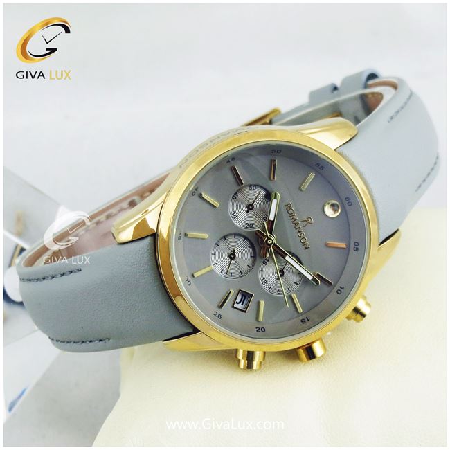 ساعت مچی زنانه طرح سه موتوره رومانسون بندچرمی طوسی