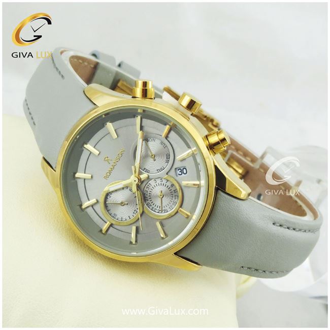 ساعت مچی زنانه طرح سه موتوره رومانسون بندچرمی طوسی