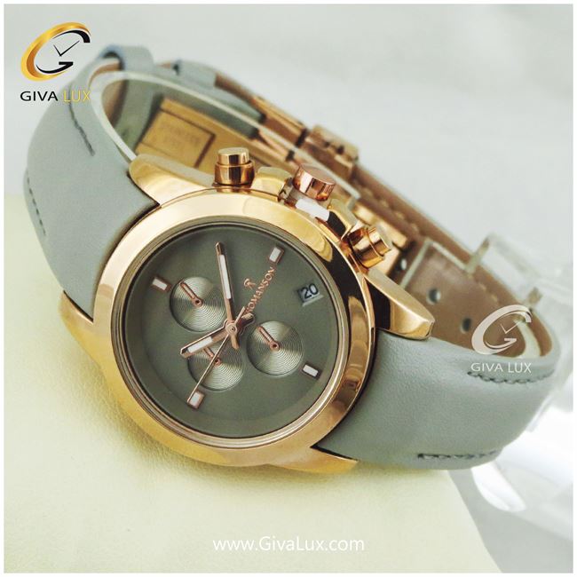 ساعت مچی زنانه طرح سه موتوره رومانسون بندچرمی طوسی