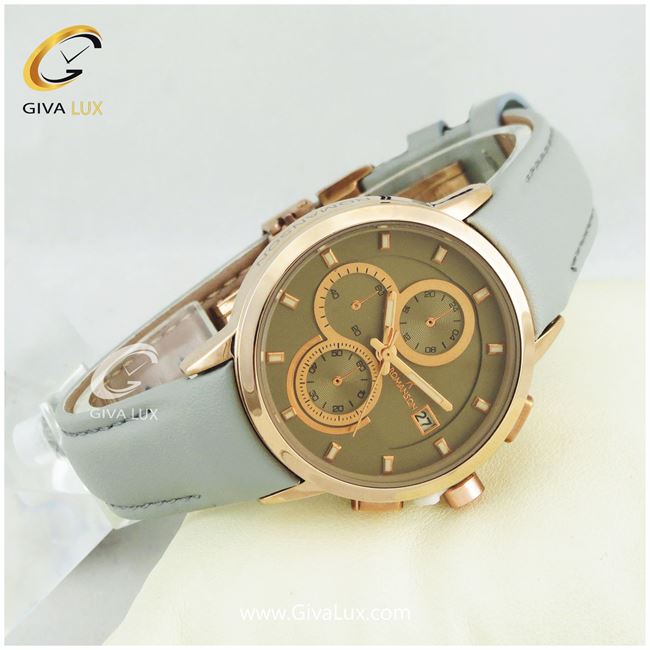 ساعت مچی زنانه طرح سه موتوره رومانسون بندچرمی طوسی