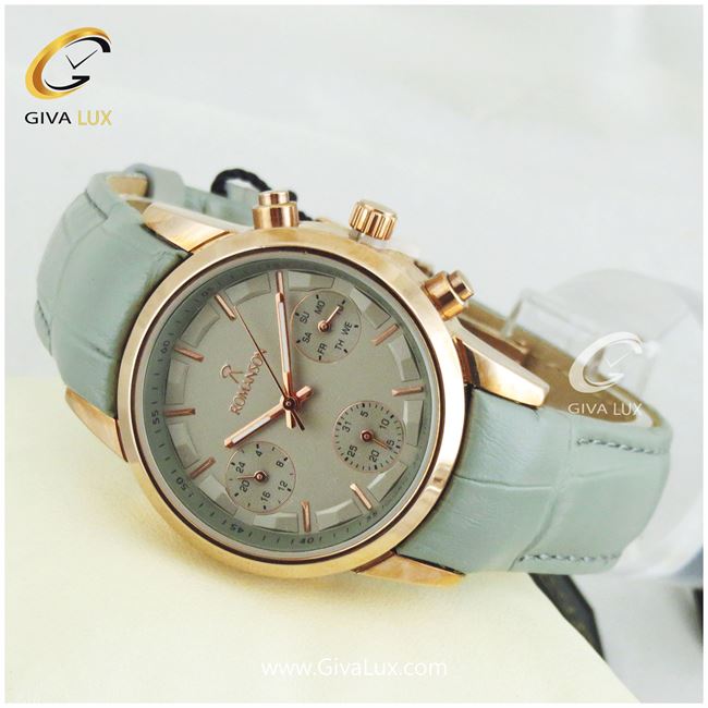 ساعت مچی زنانه سه موتوره فول تایم رومانسون بندچرمی طوسی