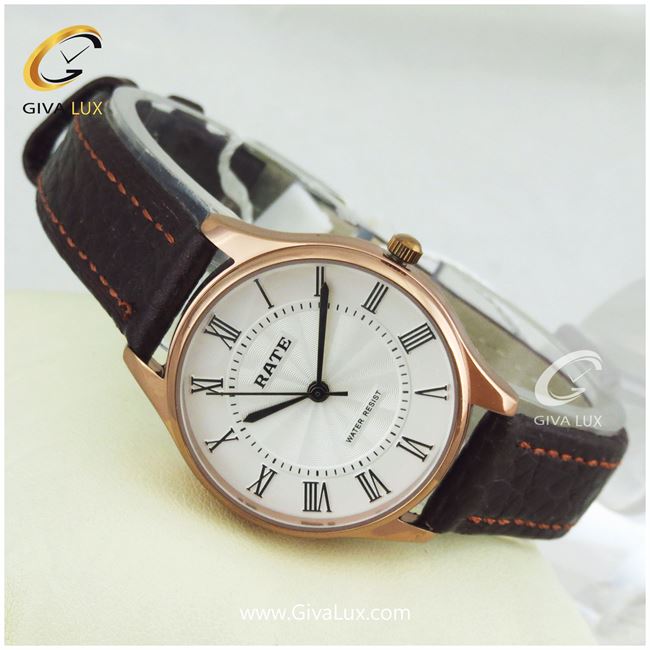 ساعت مچی اورجینال زنانه رِیت RATE رزگلد | قهوه ای| سفید| کد رفرنس T7199L