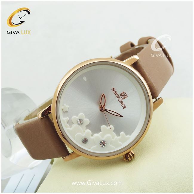 ساعت مچی اورجینال ناوی فورس|Naviforce|نوی فورس|نیوی فورس طلایی | شتری| سفید صدفی| کد رفرنس NF5012L