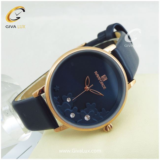 ساعت مچی اورجینال زنانه ناوی فورس|Naviforce|نوی فورس|نیوی فورس طلایی | سرمه ای| سرمه ای| کد رفرنس NF5012L