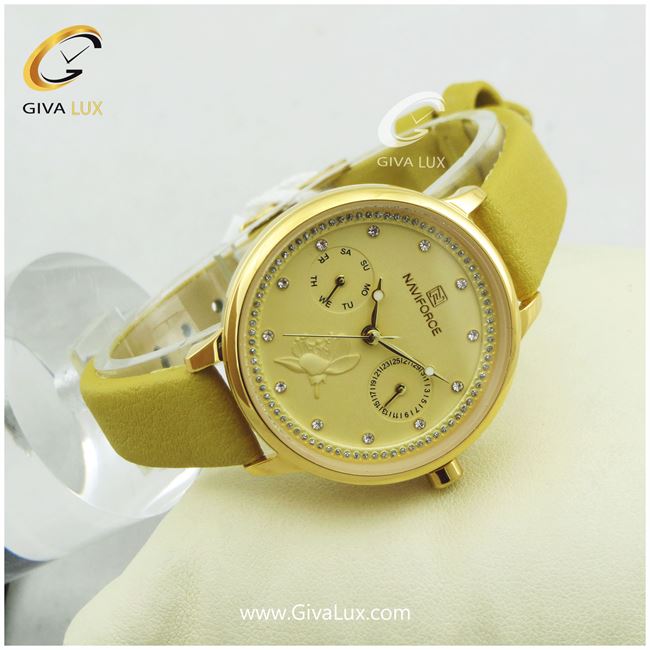 ساعت مچی اورجینال زنانه ناوی فورس|Naviforce|نوی فورس|نیوی فورس طلایی | زرد| زرد| کد رفرنس NF5003L