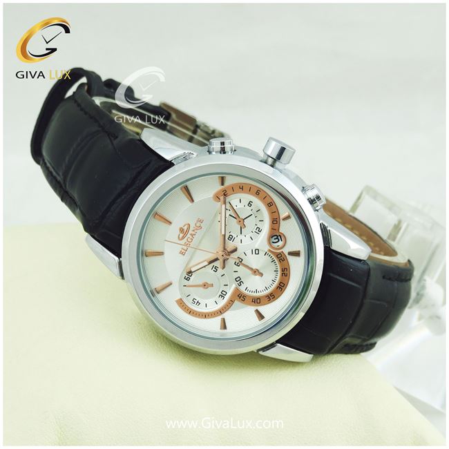 ساعت مچی زنانه بند چرمی مشکی الگانس