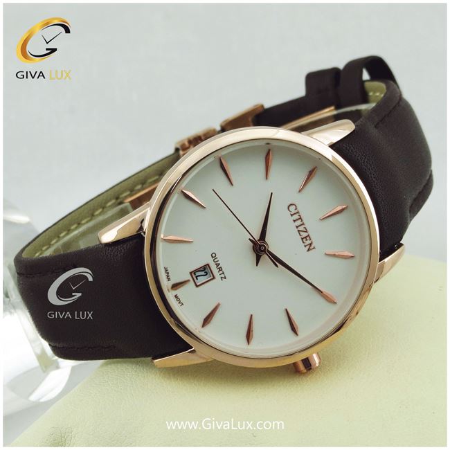 ساعت مچی زنانه سیتی زن بند قهوه ای