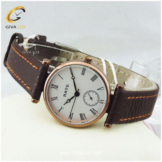 ساعت مچی اورجینال زنانه رِیت RATE رزگلد | قهوه ای| سفید| کد رفرنس 8244L