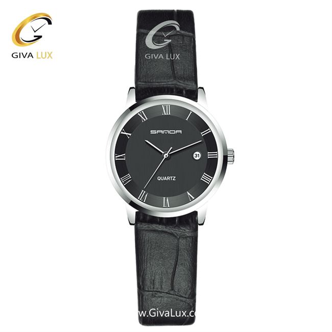 ساعت مچی بند چرمی زنانه مشکی ساندا مدل SANDA188