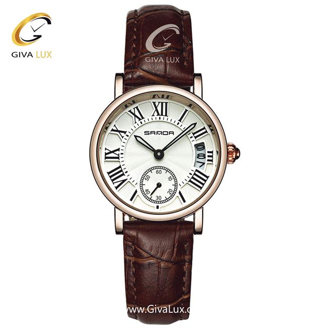  ساعت زنانه ساندا بند چرمی قهوه ای SANDA206