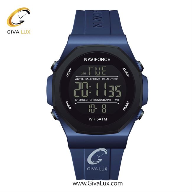 ساعت مچی اورجینال مردانه-اسپرت ناوی فورس|Naviforce|نوی فورس|نیوی فورس آبی کاربنی | آبی کاربنی| مشکی| کد رفرنس NF7117 D.BE/D.BE