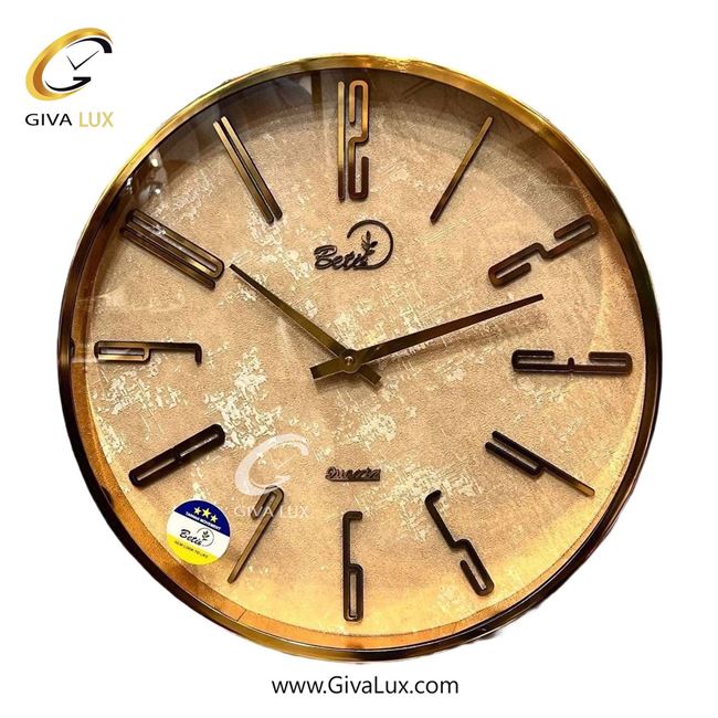 ساعت دیواری اورجینال بتیس آلیاژ فلزی طلایی| کد رفرنس 4520