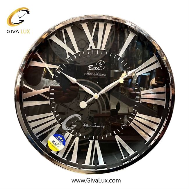 ساعت دیواری اورجینال بتیس آلیاژ فلزی نقره ای| کد رفرنس 4525